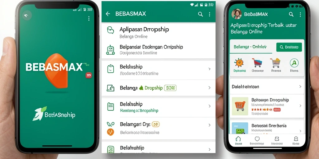 Tampilan antarmuka BEBASMAX saat berbelanja produk Dropship.