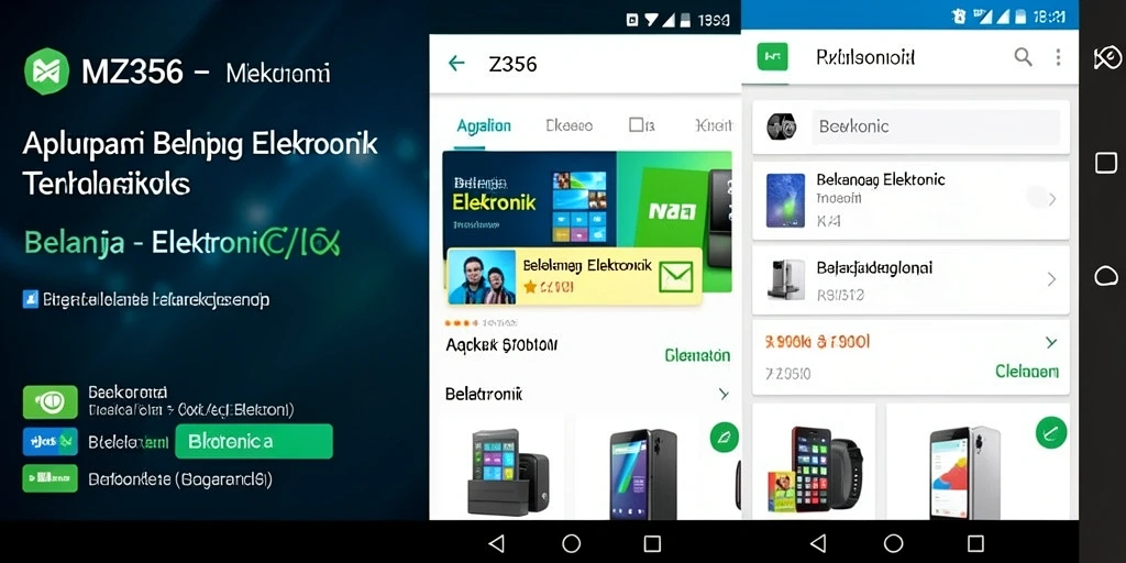 Antarmuka MZ356 menampilkan berbagai produk elektronik dengan jelas.