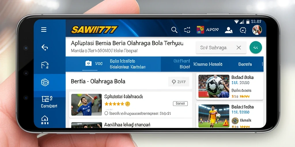 Tampilan antarmuka SAWIT777 yang modern untuk berita olahraga bola.