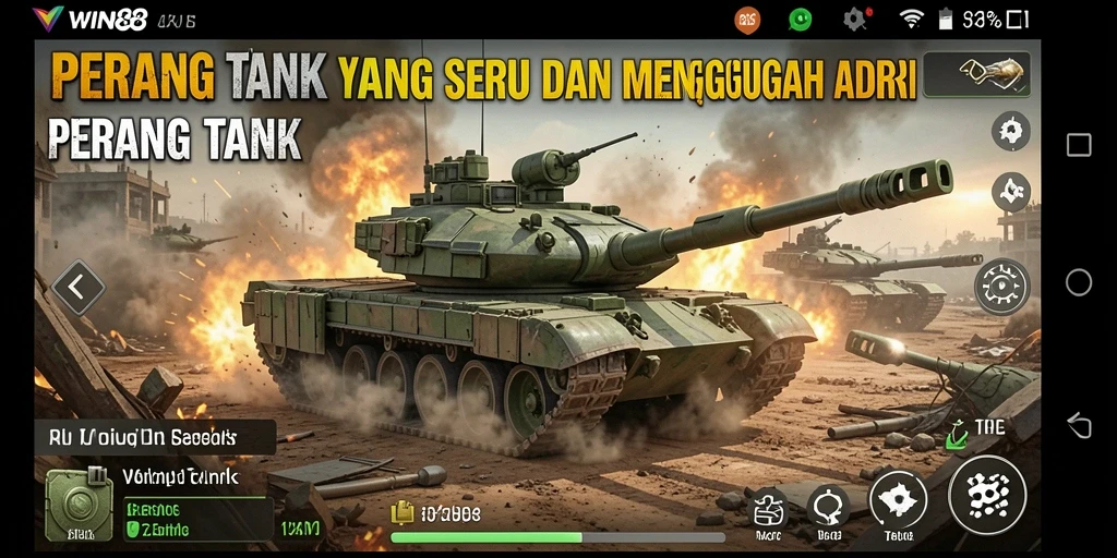 Tampilan antarmuka game Perang Tank yang penuh aksi.