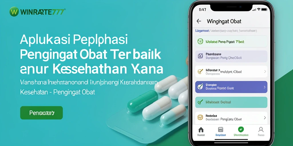 Tampilan antarmuka utama WINRATE777 dengan fitur pengingat obat.