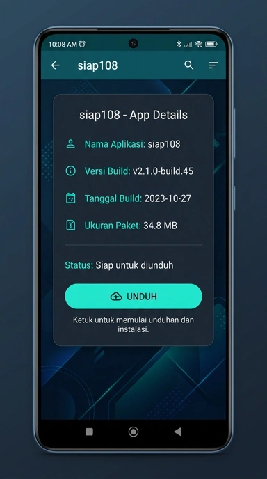 Tampilan halaman APK siap108